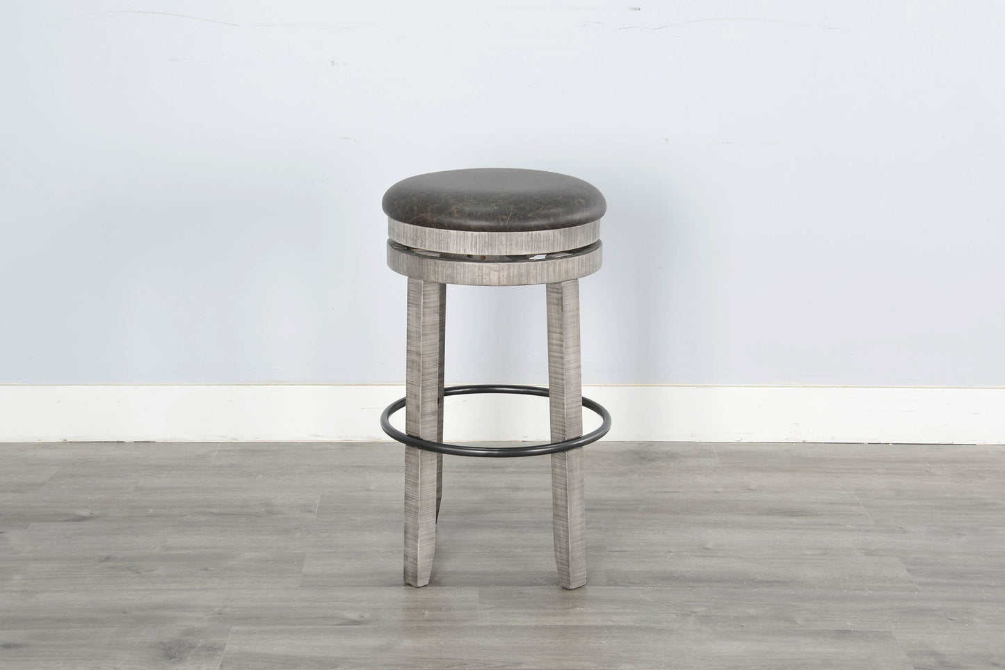 Alpine - Bar Swivel Stool, Cushion Seat (Set of 2) - Gray