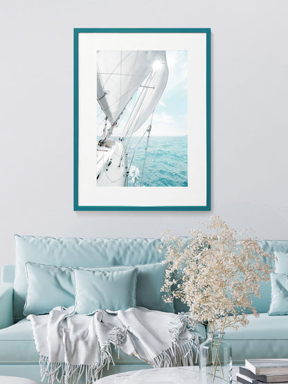 Sunward Sails I - 24 X 32 - Framed Print Under Glass - White