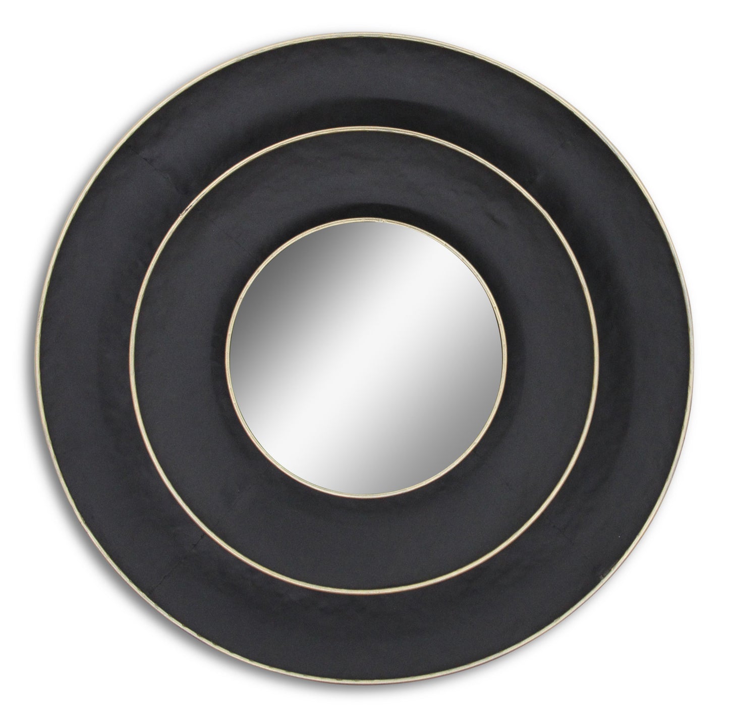 27x27 Metal Wall Mirror - Black