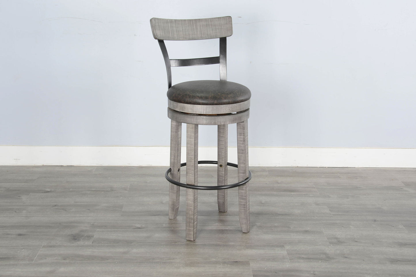Alpine - Bar Swivel Barstool, Cushion Seat (Set of 2) - Gray