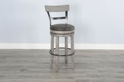 Alpine - Bar Swivel Barstool, Cushion Seat (Set of 2) - Gray