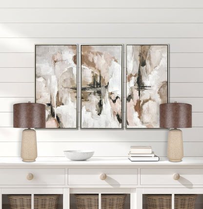 "Rustic Harmony" Ceramic Table Lamp (Set of 2) - Rock