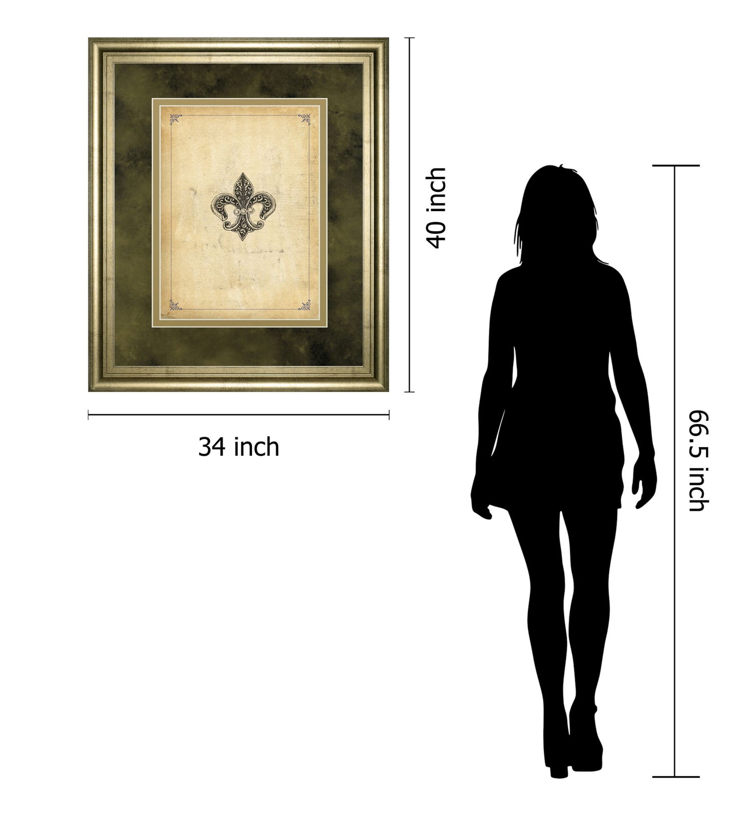 Fleur Di Lies I By Alexey Paviuts Double Matted - Framed Print Wall Art - Beige