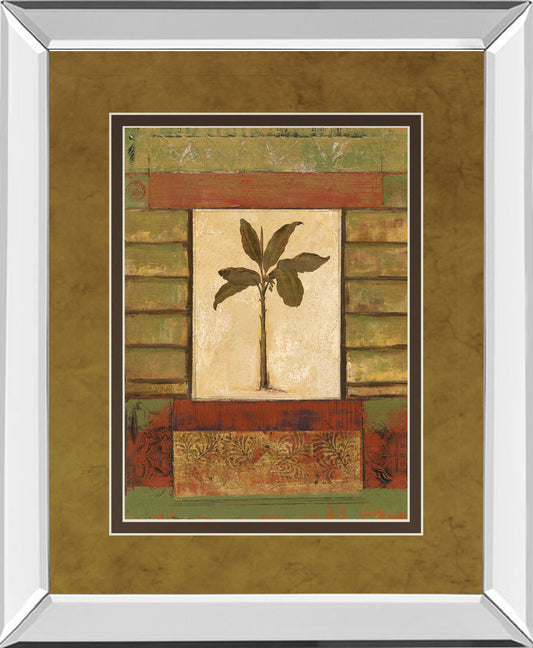 Cclassic Palm Il By Rebecca Burton - Mirror Framed Print Wall Art - Green