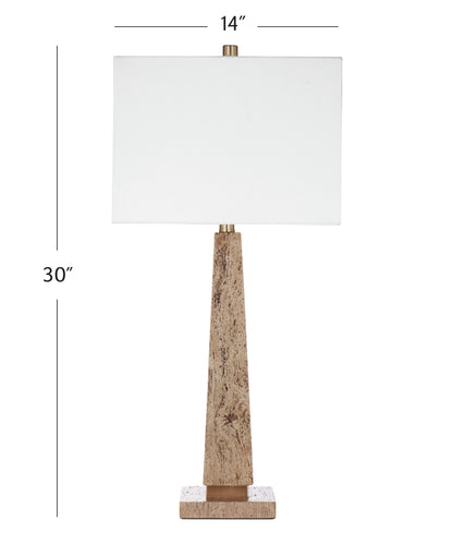 Zari - Table Lamp - Brown / White