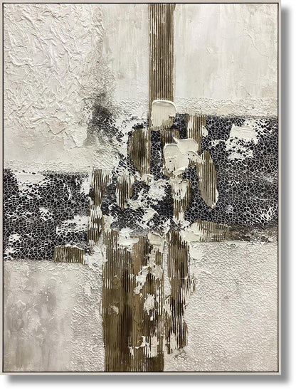 Urban Textures Fusion - 36" x 48" Framed Wall Art - Gray