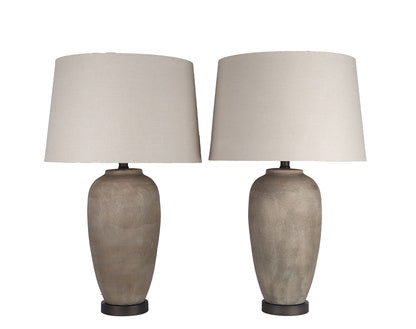 Earthen Elegance Ceramic & Metal Table Lamp (Set of 2) - Earthen / Oil Bronze