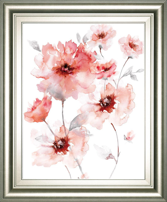 22x26 Translucent Blush I By Nan - Red