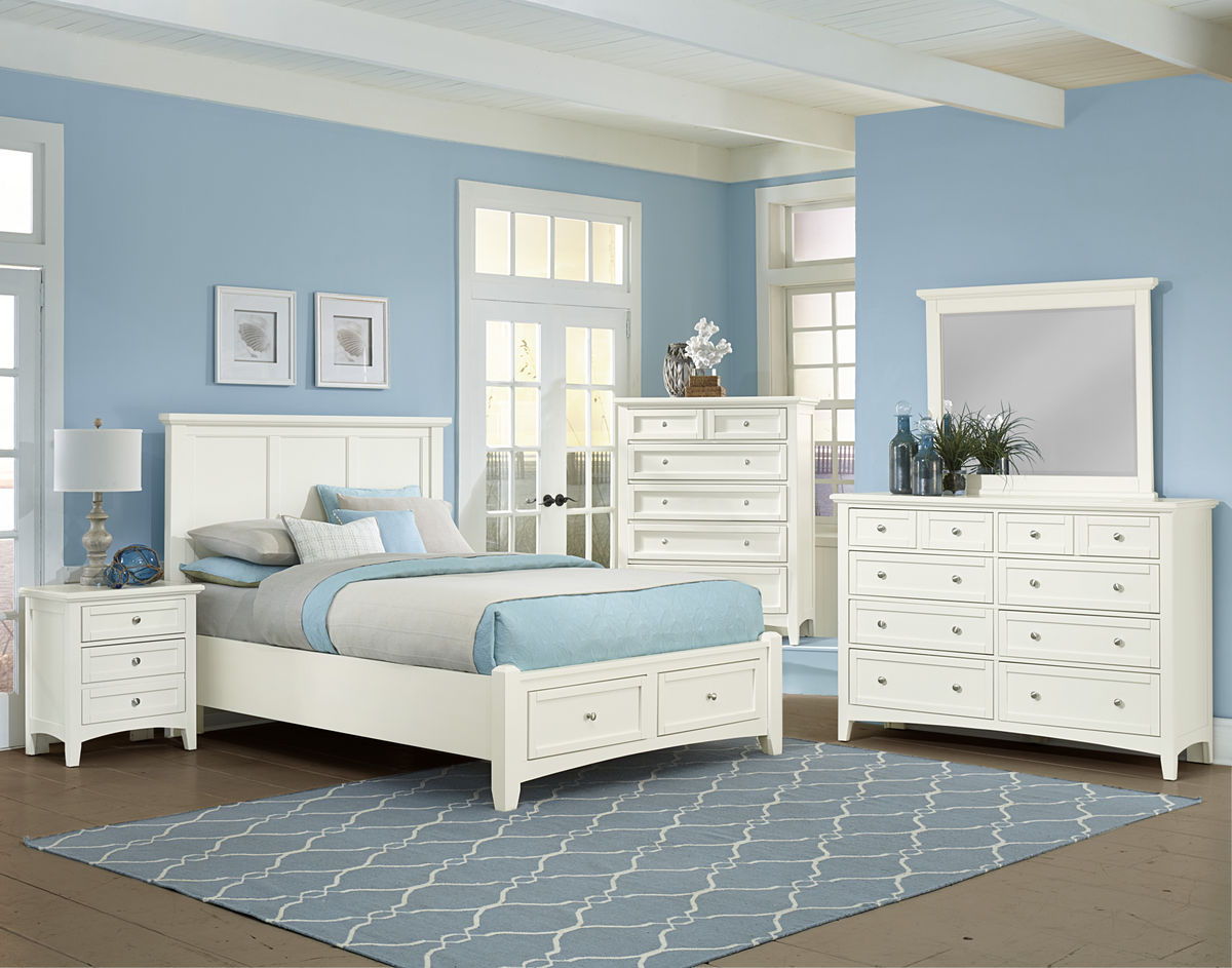 Bonanza - Queen Mansion Bed With Storage Footboard - White