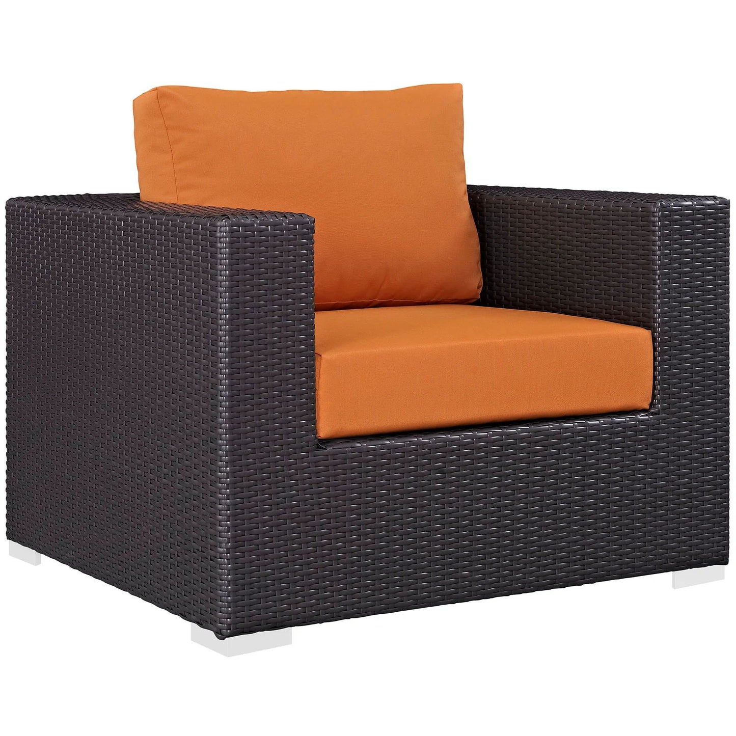 Convene 10 Piece Orange Outdoor Patio Sectional Set