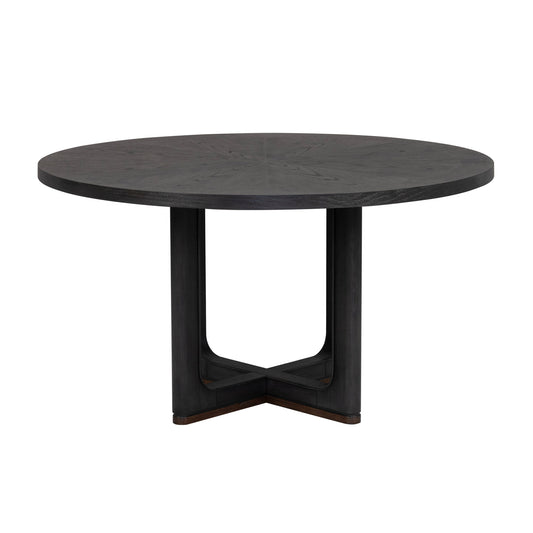 Waterfall - Round Dining Table - Deep Ebony