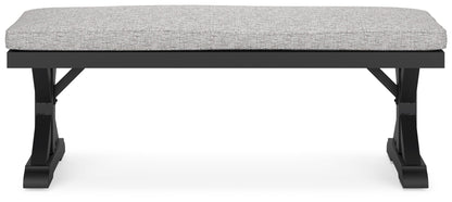 Beachcroft - Bench With Cushion - Black / Light Gray