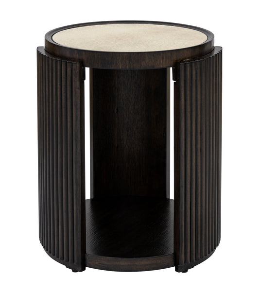 Rivera - End Table - Espresso Oak / Gold