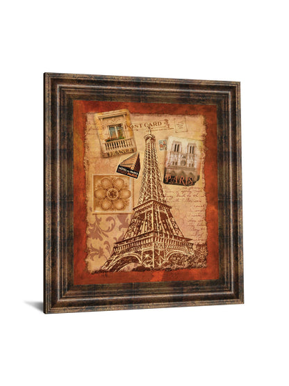 Memories Of Paris By Conrad Knutsen - Framed Print Wall Art - Red