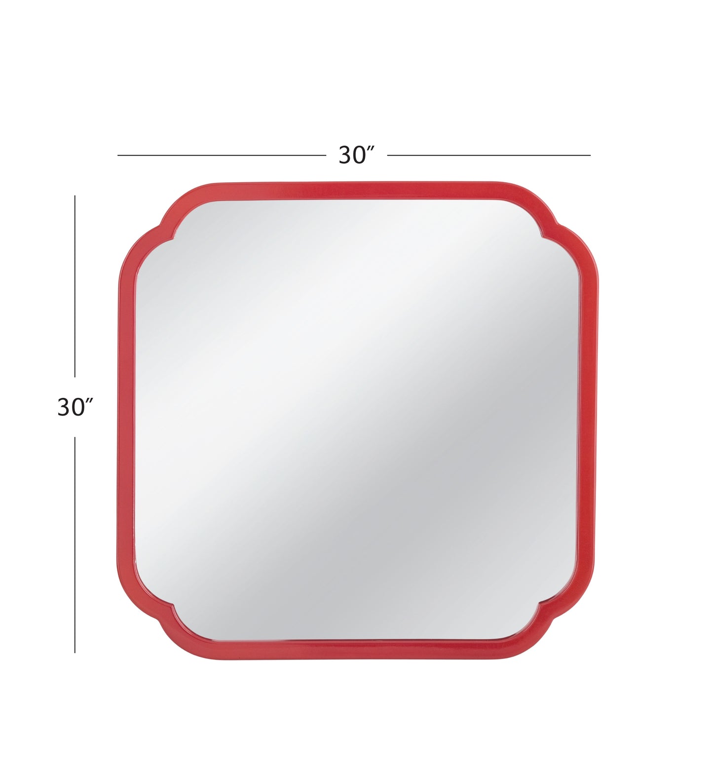 Flora - Square Wall Mirror - Red