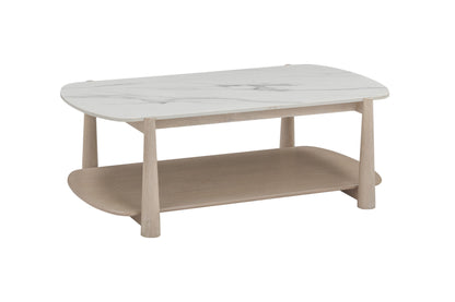 Horizons - Cocktail Table - White Oak / White Marble