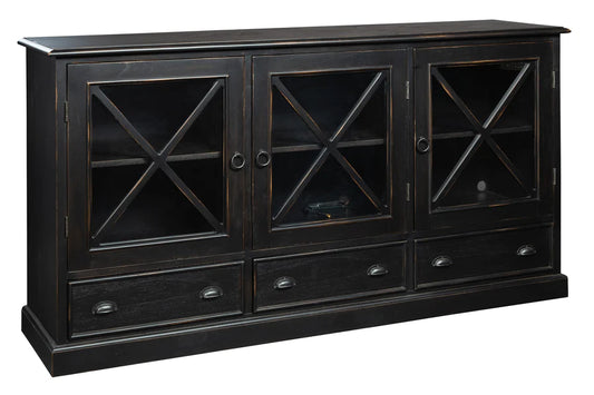 Hekman Black Entertainment TV Stand Display Accent Cabinet