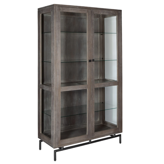 Hekman Grey Sedona Mango Wood Curio Display Cabinet