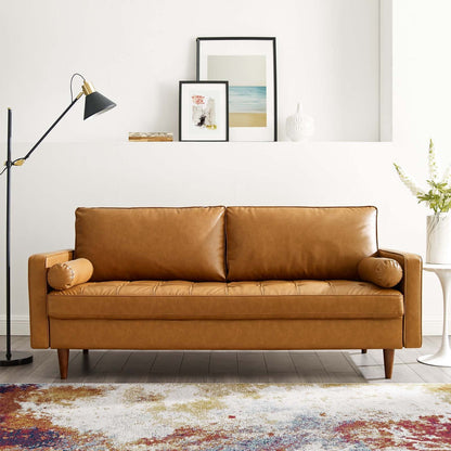 Valour Upholstered Faux Leather Sofa