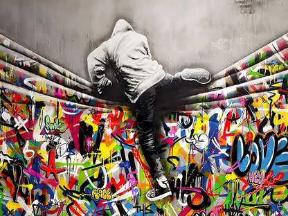 Urban Breaker - 36" x 48" Framed Wall Art - Gray
