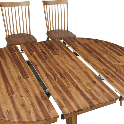 Vantage - Round Pedestal Table - Organic Spice Acacia