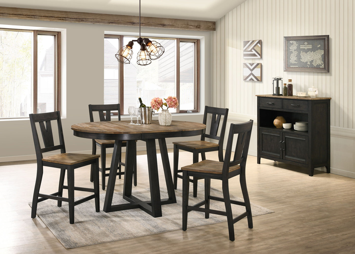 Harper - Splat Stool - Brushed Brown / Pecan