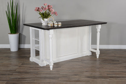 Carriage House - Kitchen Island - White / Dark Brown