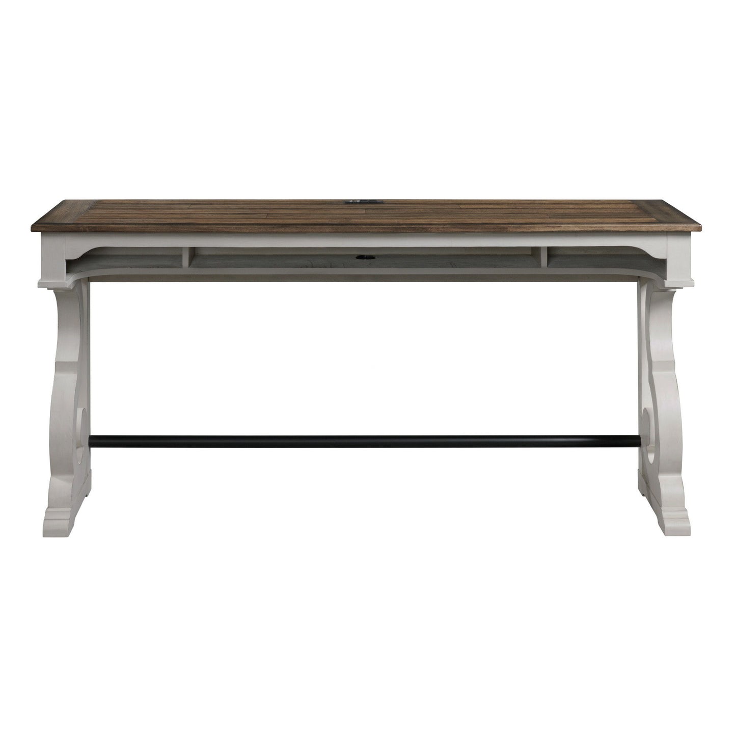 Drake - Sofa Bar Table - Rustic White / French Oak