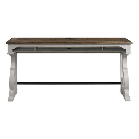 Drake - Sofa Bar Table - Rustic White / French Oak