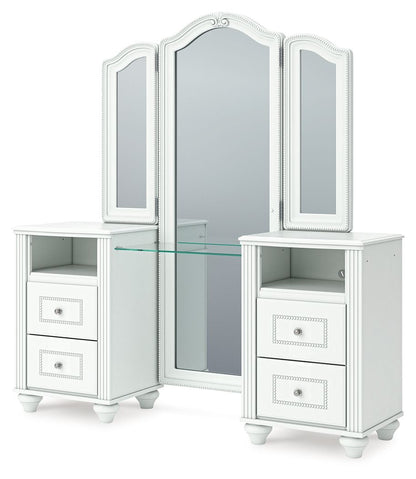 Kozlani - Vanity With Mirror - White