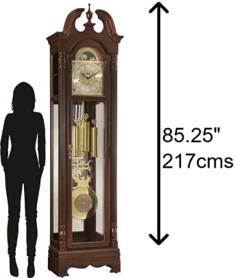 Ridgeway Howard Miller Fremont Floor Clock– Cherry Glen Arbor Finish, Moon Dial, Lyre Pendulum