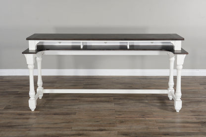 Carriage House - Console Table - White / Dark Brown