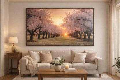 Blush Orchard Hand-Embellished Canvas In Frame - Pink / Gold
