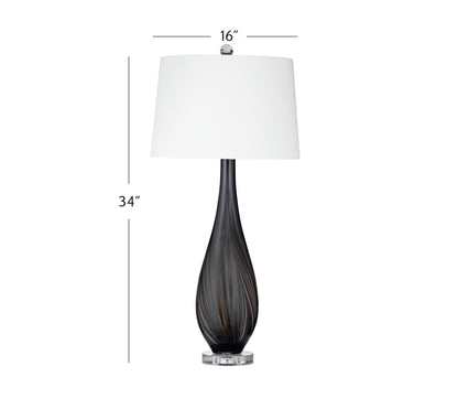 Glass Table Lamp - Black