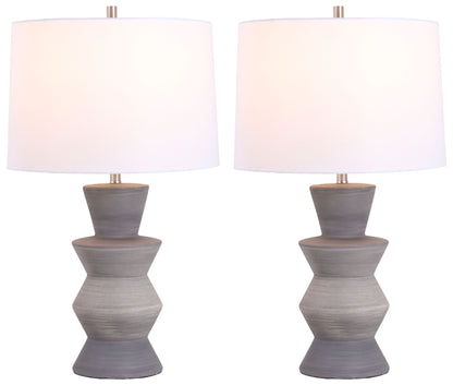 Quiet Cadence - 26 X 15 - Ceramic Table Lamp (Set of 2) - Stone Grey