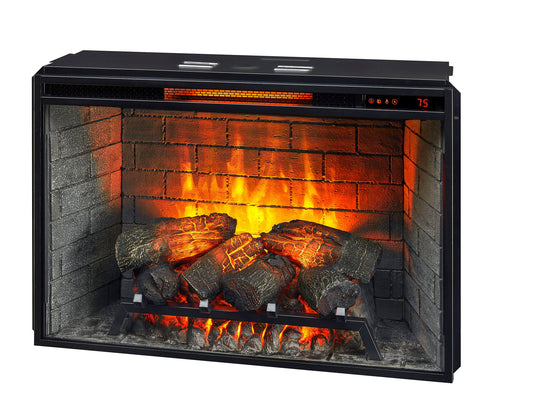 33" Wood Fireplace Insert - Black