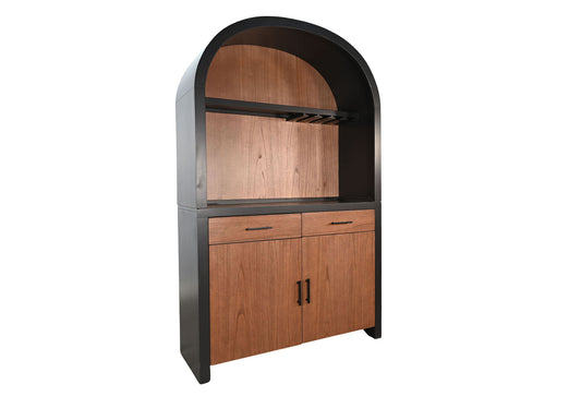 Arch Cabinet Coffee / Wine Bar - Black Magic / Cinder