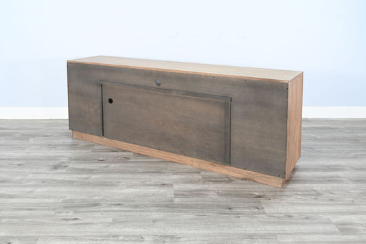 78" Cane Media Console With Faux Crystals Electric Fireplace Insert