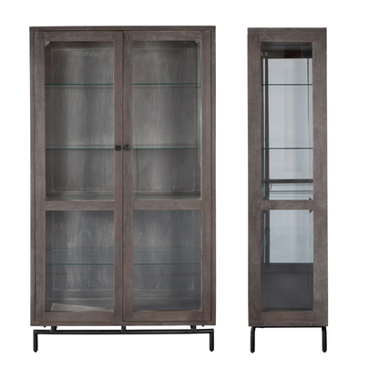 Hekman Grey Sedona Mango Wood Curio Display Cabinet