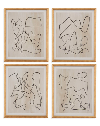 Bound - Framed Print (Set of 4) - Light Brown