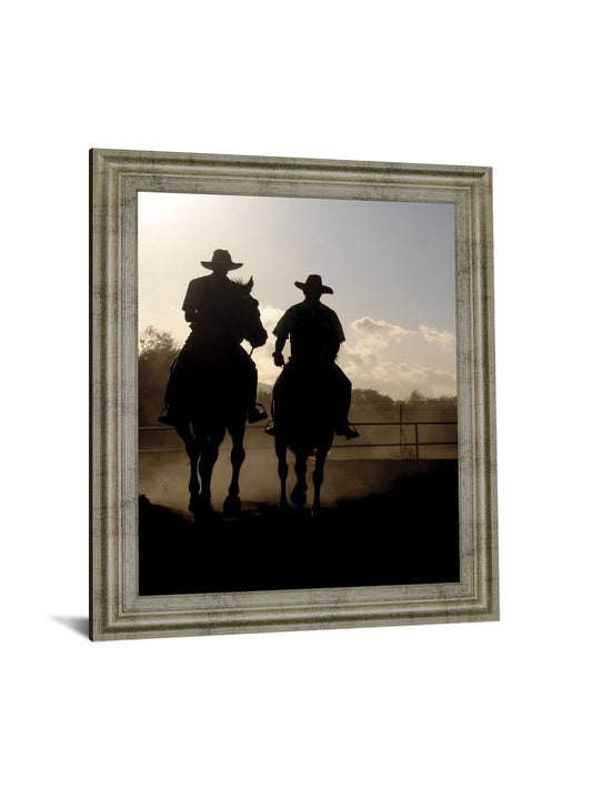 Dust Trail Sundown - 28" x 34" Framed Wall Art - Beige