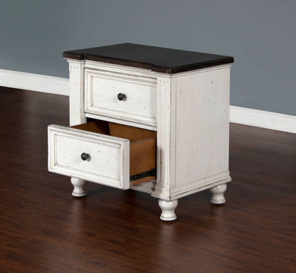 Carriage House - Nightstand - White / Dark Brown