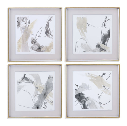 Monochrome Momentum - Framed Print (Set of 2) - Beige