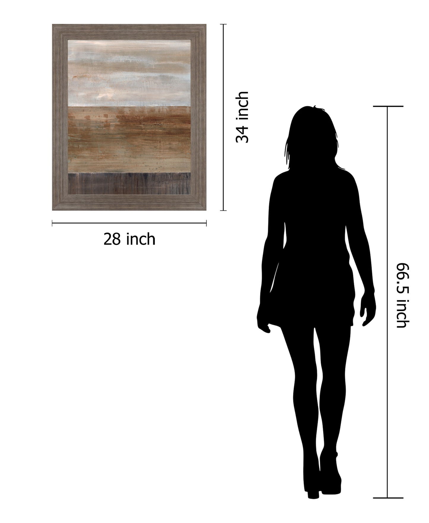 Rustic Horizon - 28" x 34" Framed Wall Art - Light Brown