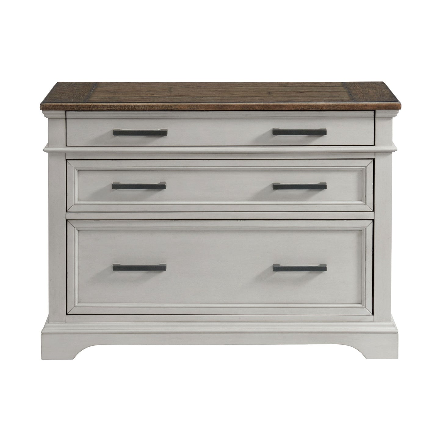 Drake - Lateral File Cabinet - Rustic White / French Oak
