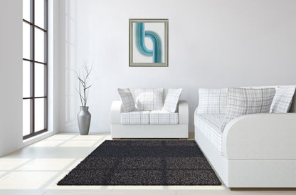 Aqua Ribbon - 28" x 34" Framed Wall Art - Light Blue