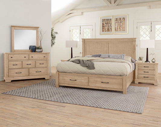 Cool Rustic - Mansion Bed With Footboard Storage - Clear Maple