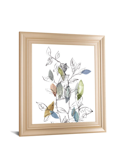 Spring Leaves I By Meyers, R. - Framed Print Wall Art - Blue