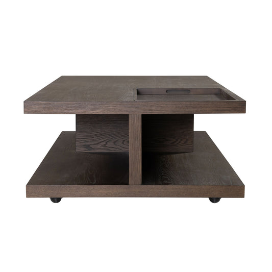 Athens - Rectangular Coffee Table With Casters - Chocolate Brown