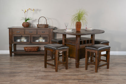 Homestead - Round Counter Height Dining Table - Tobacco Leaf